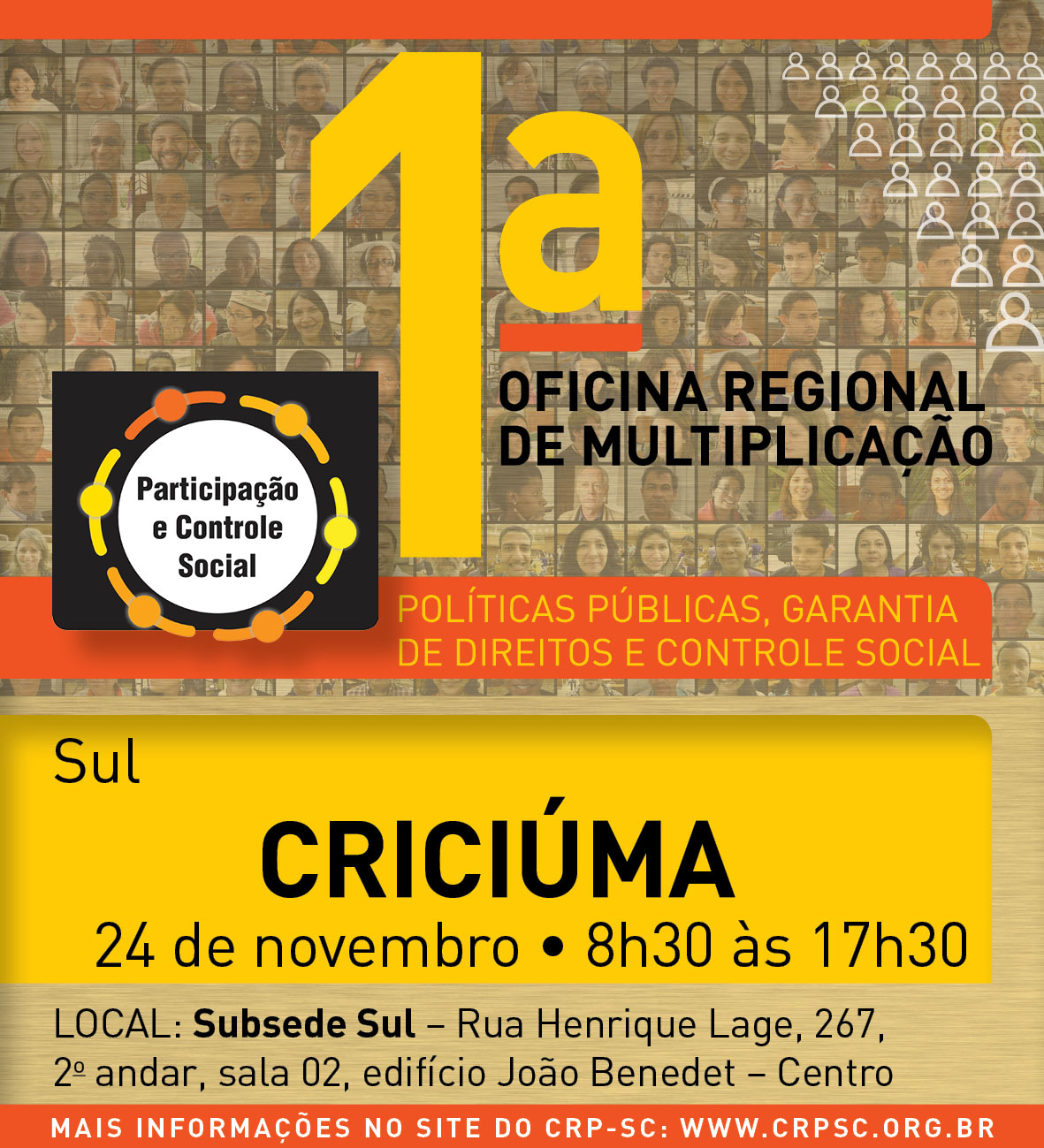 Nesta sexta-feira, em Criciúma, participe da 1ª OFICINA REGIONAL DE MULTIPLICAÇÃO 